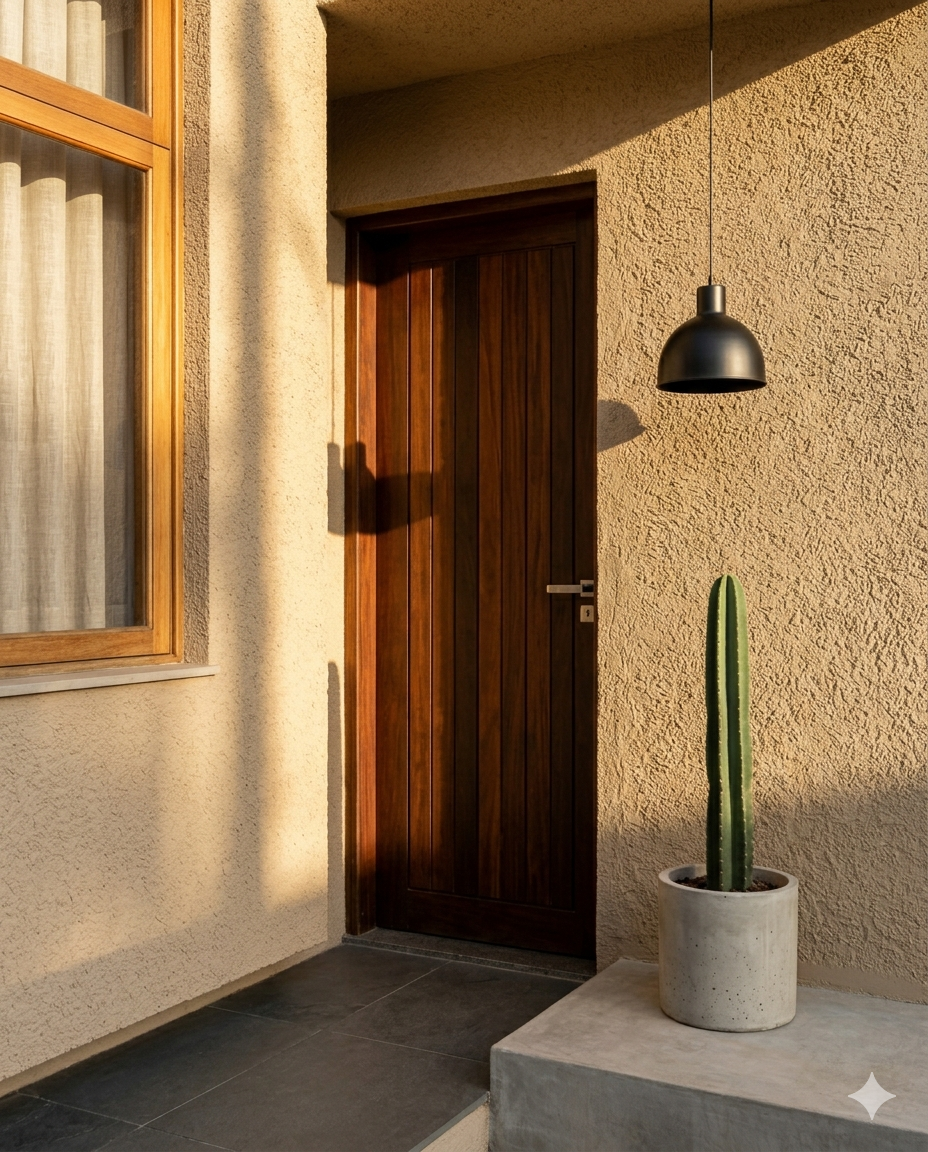 Fachada residencial com textura