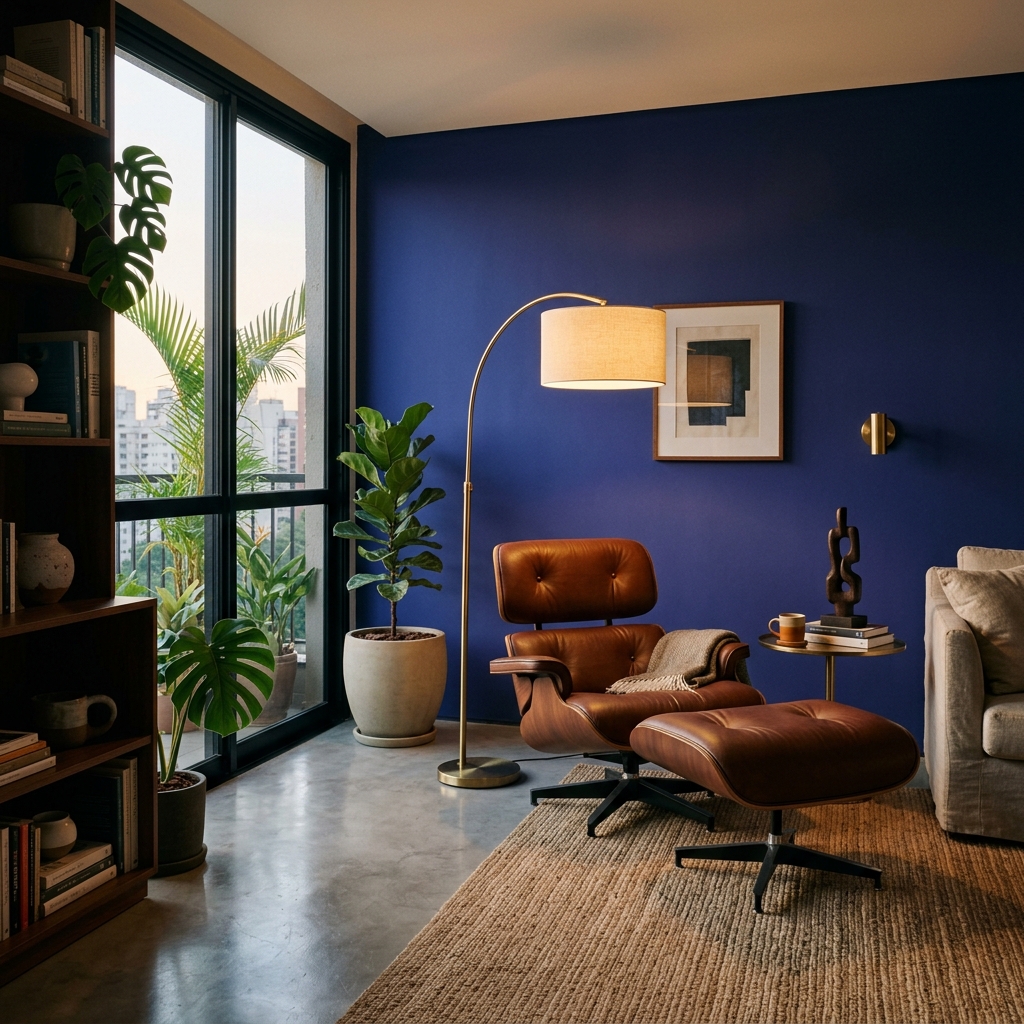 Ambiente com parede em Azul Líder LT-218